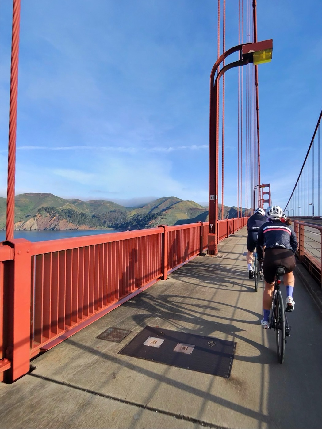 Cycling over the Golden Gate Bridge with the Rapha club